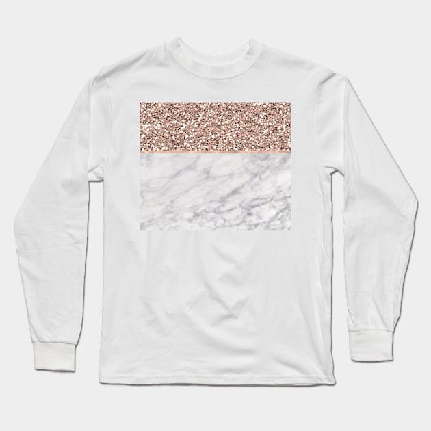 Epicurious rose gold marble Long Sleeve T-Shirt by marbleco